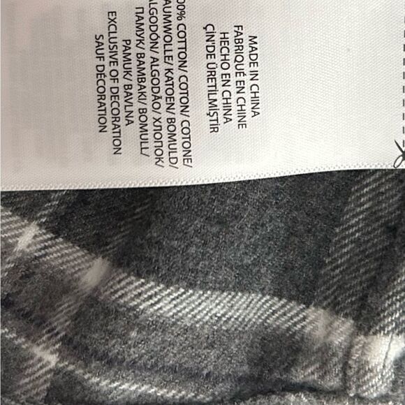 Polo Ralph Lauren Gray Plaid Cotton Elbow Patch Flannel Shirt Size Large - Picture 9 of 10